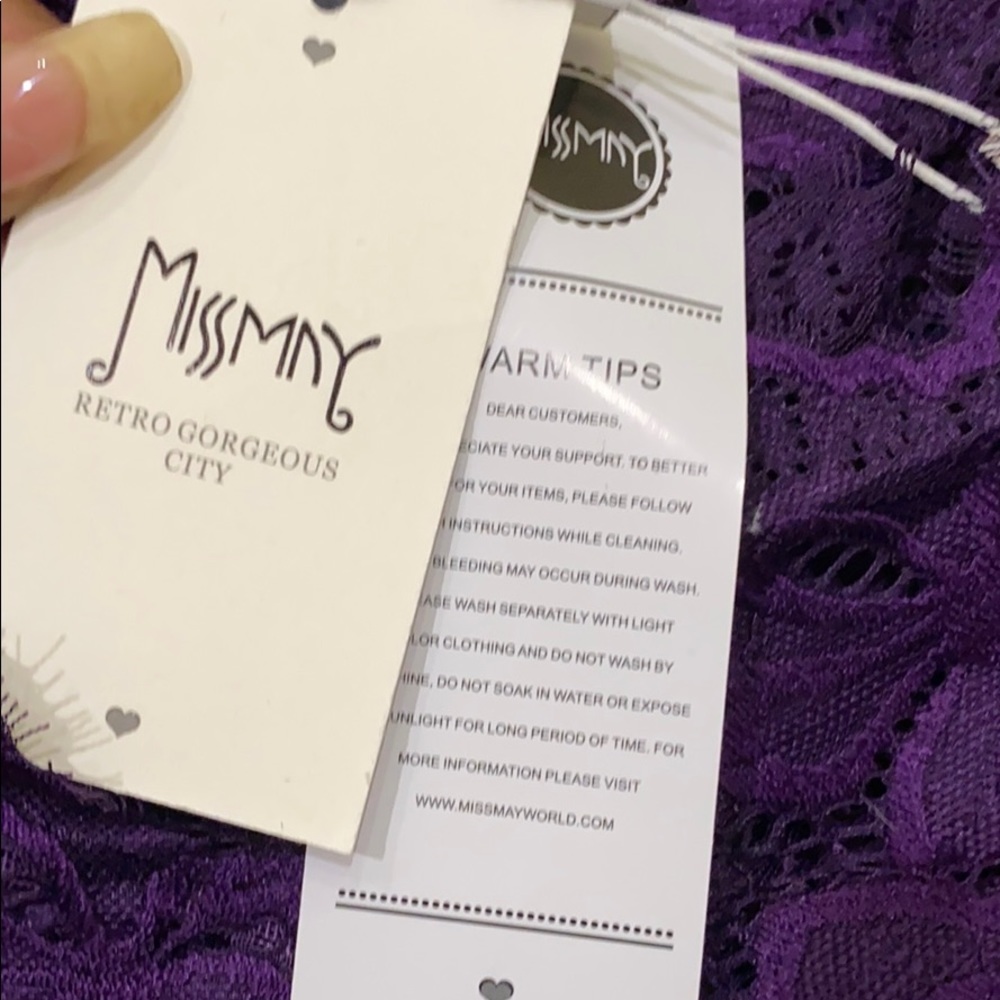 Brand NWT Miss Mny Lace Formal/Cocktail Dress - L - Picture 5 of 6